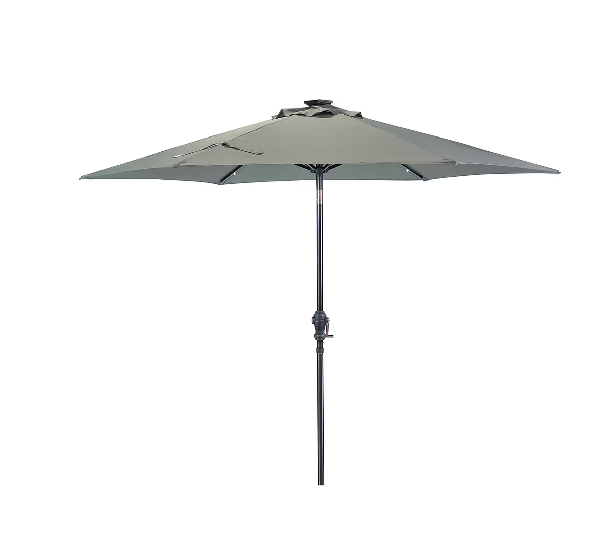 Sun-Ray 9' Round Solar Lighted Umbrella - Steel - 6Rib