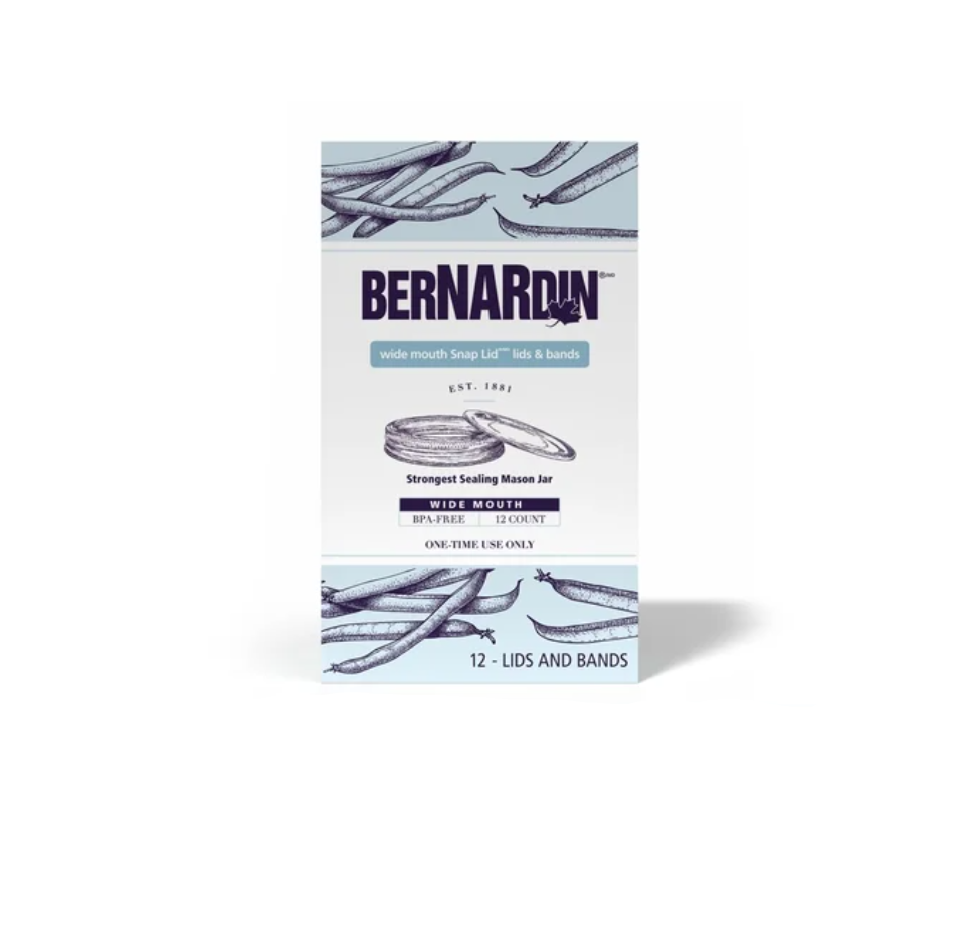 Bernardin Mason Jar Lids and Bands, Wide Mouth, 12 Count
