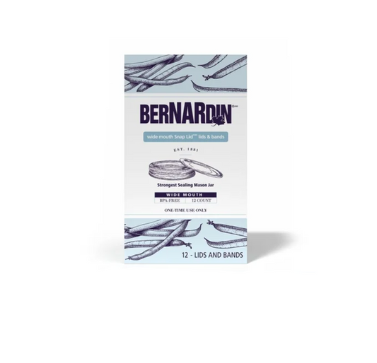 Bernardin Mason Jar Lids and Bands, Wide Mouth, 12 Count