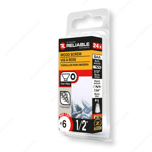 WOOD SCREW #6 1/2'' 24 PK
