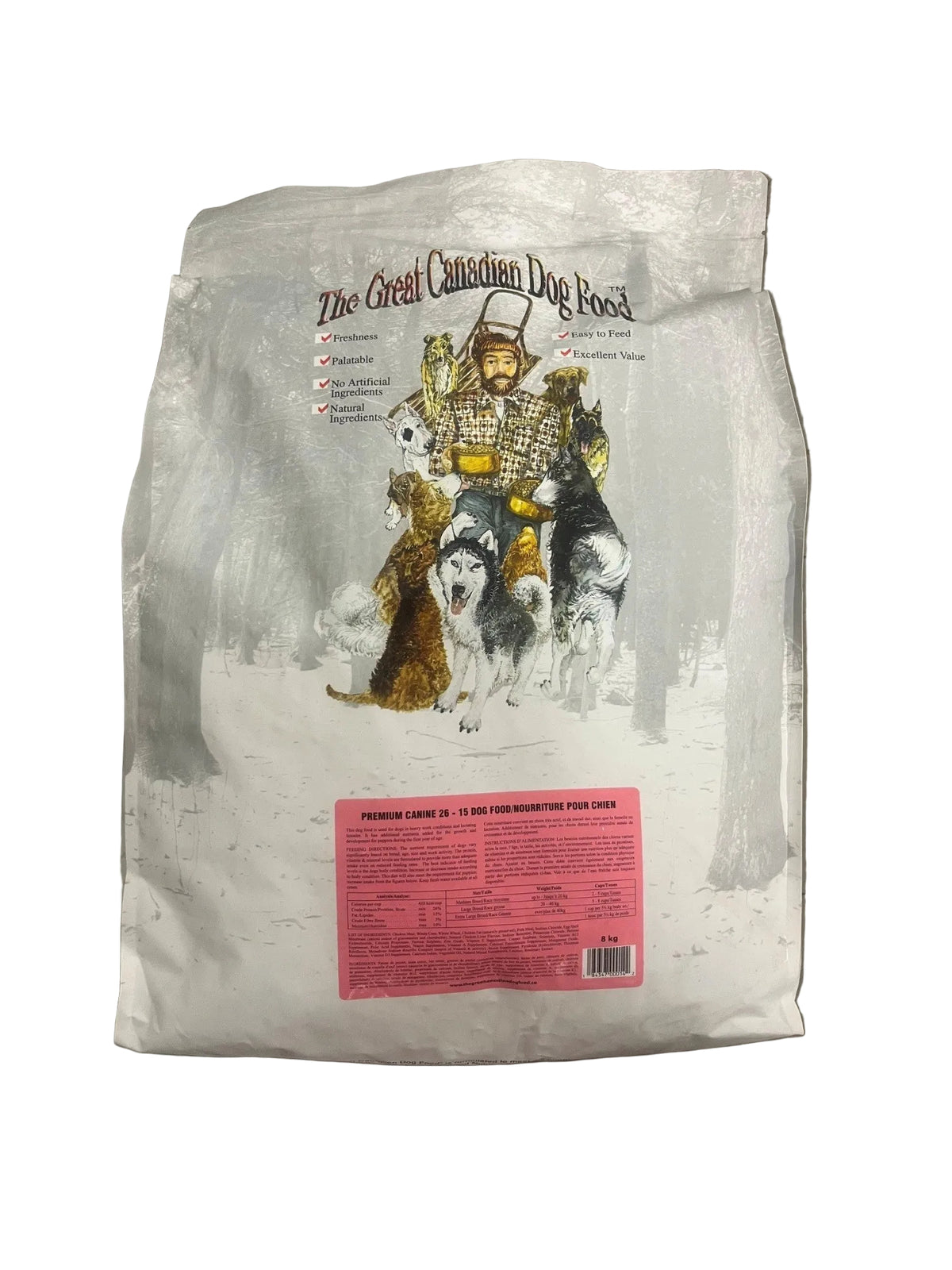 GREAT CANADIAN DOG FOOD PREMIUM 26/15 8KG